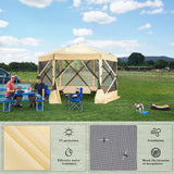 MASTERCANOPY Portable Screen House Room Pop up Gazebo Outdoor Camping Tent with Carry Bag(12x12, Beige) MASTERCANOPY