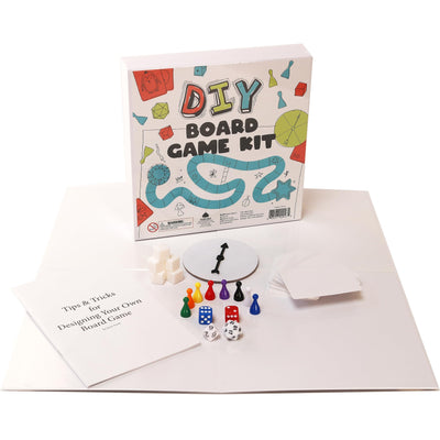 DIY Board Game Kit - Make Your Own Board Game Kit with Double-Sided Blank Game Board, Blank Board Game Box, Board Game Pieces, Board Game Accessories