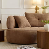 109" Sectional Curved Sofa, Boucle Fabric Upholstered Modern Couch, Oversized 3 Seater Minimalist Comfy Modular Deep Seat Sofas Set for Living Room, Home Office, Bedroom, Apartment, Camel M MEETAKING