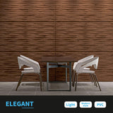 Art3d Walnut Large PVC 3D Wall Panels for Interior Wall Décor, Drop Ceiling Tile 2x4, 3D Textured Wavy Wall Panels Decorative, Pack of 6 Tiles(47.2"×23.6") Art3d