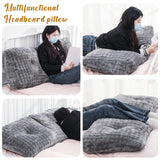 Wenqik Wedge Pillow Triangular Headboard Bed Reading Backrest Wedge Bolster Pillow with Removable Cover Back Support for Daybed Bunk Bed(Gray,Queen) Wenqik