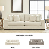 Signature Design by Ashley Maggie Contemporary Upholstered Sofa with Accent Pillows, Off-White Signature Design by Ashley