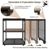Natwind Large Printer Stand with Storage Shelves,Extendable Home Craft Table,Home Office Organization Desk, Versatile Table for Home Office, Kitchen, Study Room, Living Room (Retro) Natwind