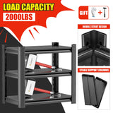 OLLRRACT Storage Shelves Garage Shelving Heavy Duty - 32''H Garage Shelves Adjustable 3 Tier Metal Shelving Unit Storage Rack Shelving Industrial Utility Shelf (31.5" Dx31.5 W x 15.7" H) OLLRRACT