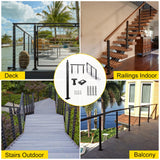 VEVOR Cable Rail Post, 42 x 1.97 x 1.97, Level Deck Stair Post, Cable Handrail Post Stainless Steel Brushed Finishing Deck Railing DIY Picket Without Hole Stair Railing Kit with Mount Bracket Black VEVOR