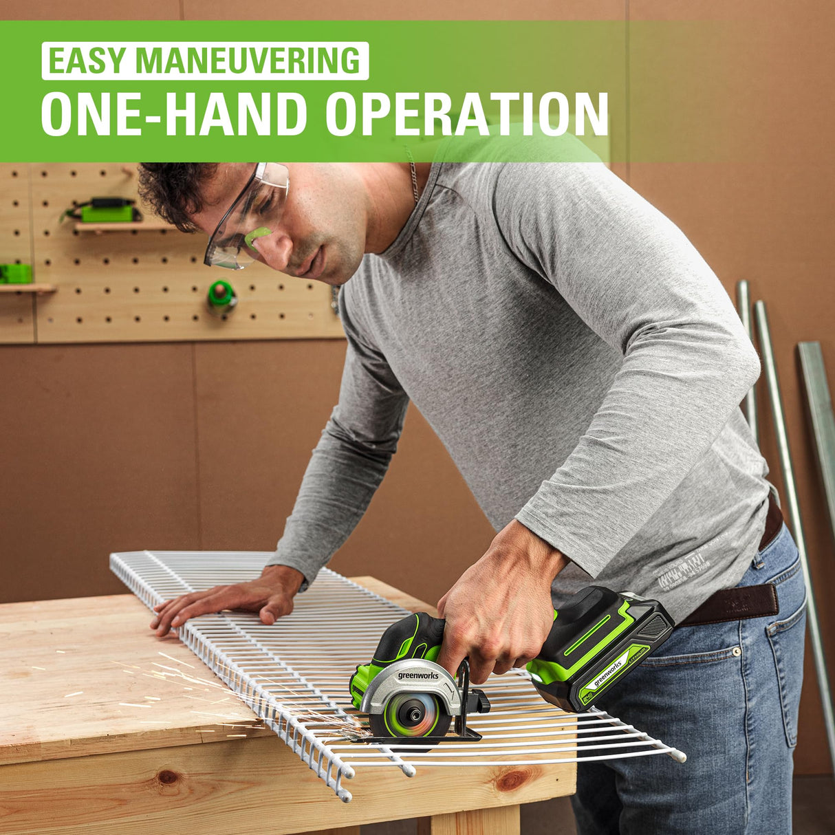 Greenworks 24V Brushless Cordless Compact Cut-Off Tool Bare Tool, With Extra 3 in. Cut-Off Wheels (3-Pack) Greenworks