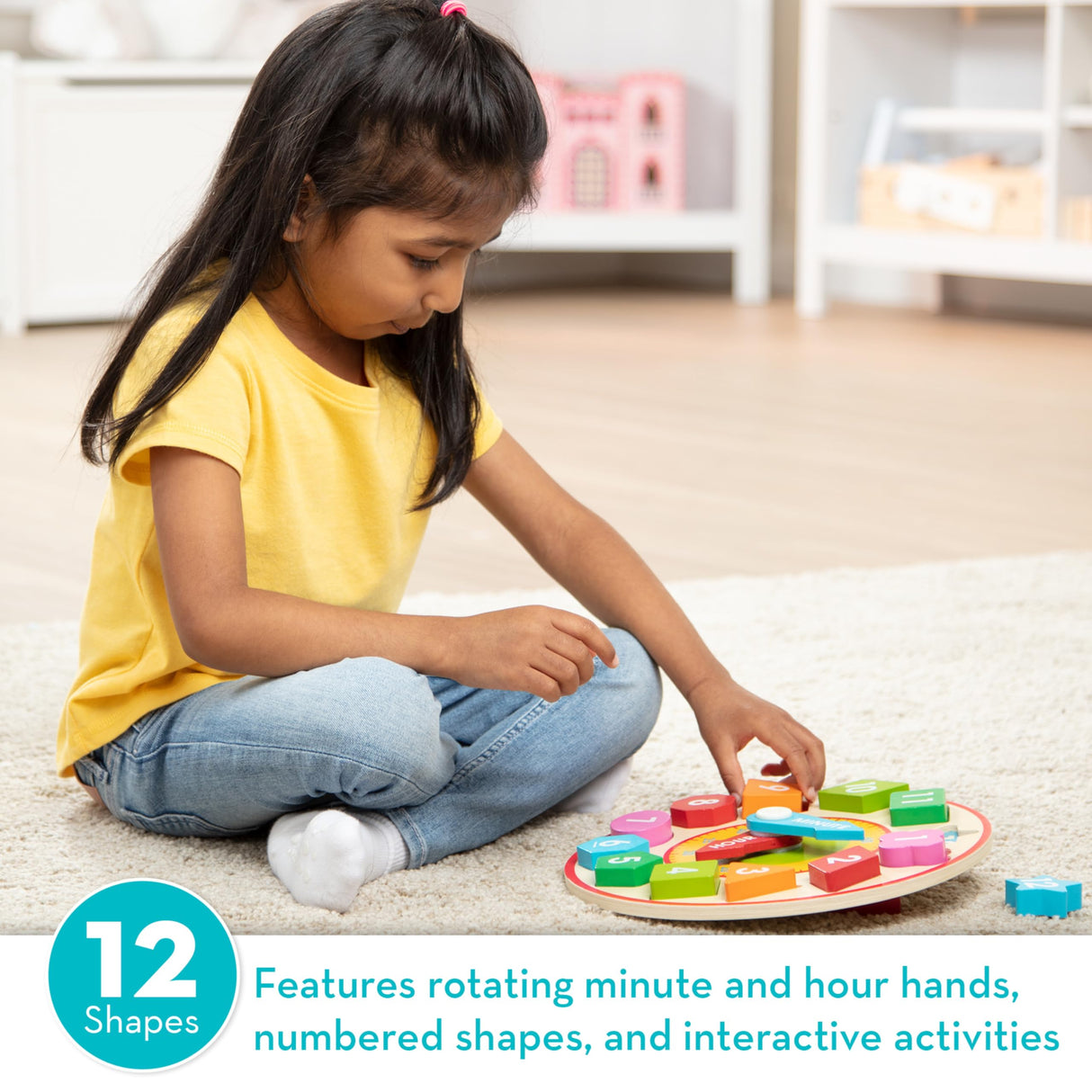 Melissa & Doug Shape Sorting Clock - Wooden Educational Toy Melissa & Doug