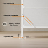 Fixwal 55 Inch Dresser TV Stand with Power Outlets and LED Lights, White Long Dresser for Bedroom with 7 Fabric Drawers, Large Dresser TV Stand for Up to 65 Inch TV, Chest of Drawers for Bedroom White Fixwal