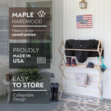 Pennsylvania Woodworks Clothes Drying Rack: Solid Maple Hard Wood Laundry Rack for Sweaters, Blouses, Lingerie & More, Durable Folding Drying Rack, Made in USA, No Assembly Needed, Large Pennsylvania Woodworks