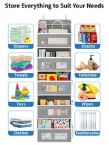 JARLINK Over The Door Organizer Storage, 5 Shelf Hanging Door Organizer with 5 Large Capacity Pockets, Anti Tilt 44 lb Load Behind Door Organizer for Bedroom, Bathroom, Pantry, Nursery, (Grey) JARLINK