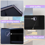 IRONCK Entertainment Center with Storage, 55 Inch Tall TV Stand with Power Outlet, LED Gaming TV Cabinet for PS4, Black TV Stand with Carbon Fiber IRONCK