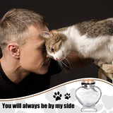 Eaasty 2 Sets Memorial Bottle for Pet Hair, Pet Fur Keepsake Fur Memorial, Clear Dog Cat Fur Keepsake, Pet Urn Glass Bottles with Cork Stopper(Cat) Eaasty