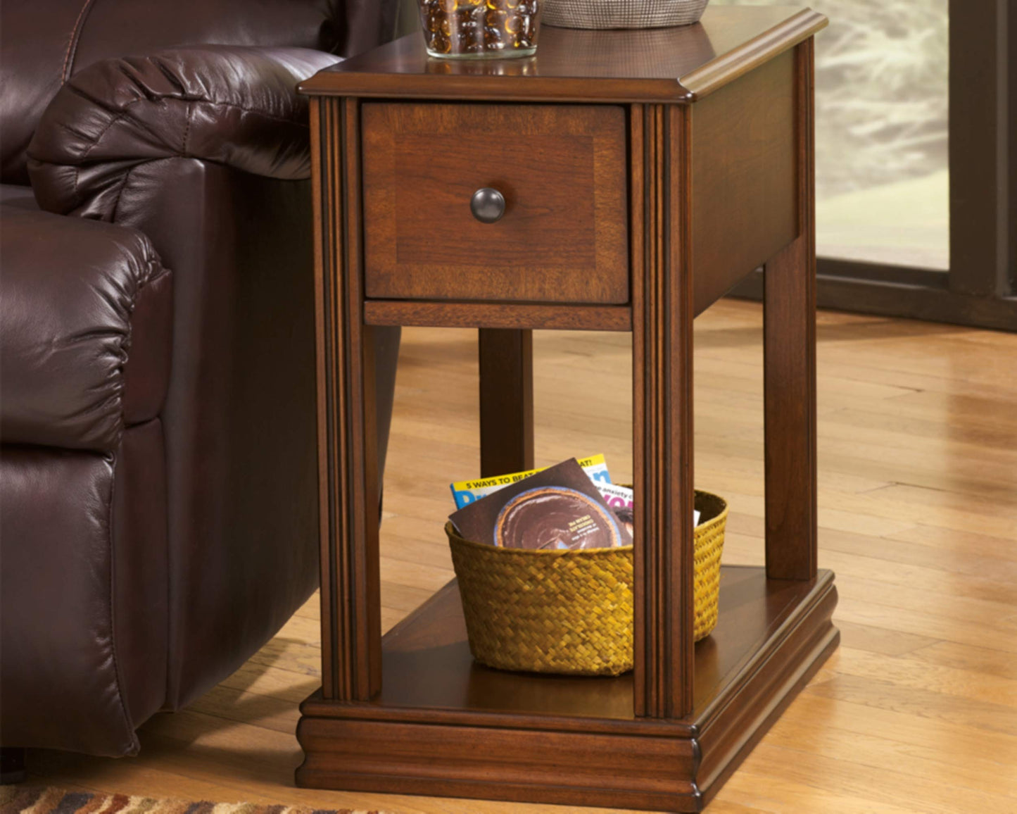 Signature Design by Ashley Breegin New Traditional Wooden Chair Side End Table, Brown - WoodArtSupply