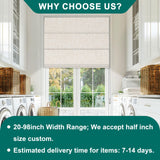 BERISSA Roman Shades for Windows, Blackout Roman Blinds,Room Darkening Thermal Insulated Window Shades for Home Living Room Bedroom,Linen Beige,Custom Size BERISSA