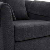 FLEXISPOT Swivel Accent Chair with Ottoman – Modern Chenille Barrel Armchair with Removable Back Pillow & Armrest Covers for Living Room, Bedroom, or Office, Black FLEXISPOT