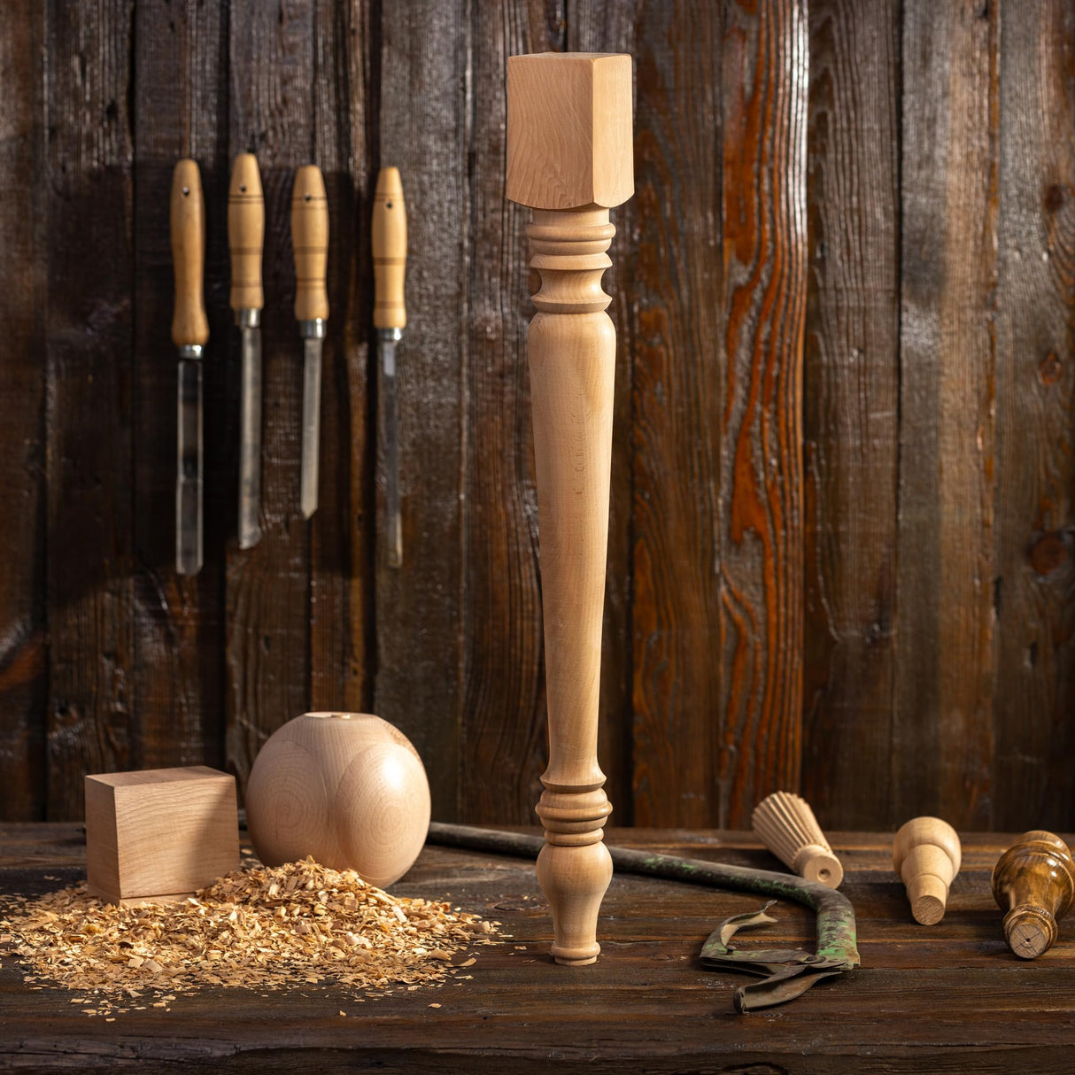 Unique Table Leg, Beech Custom Wood Leg, End Table leg, Mid Century Wooden Leg, Replacement Wood Leg (32 Inch / 80 cm) Generic