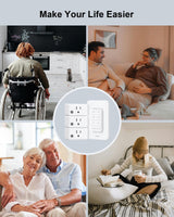 TREEWELL Remote Control Outlet Wireless Wall Mounted Light Switch, Programmable and Expandable Remote Light Switch Kit, No Wiring Needed, 200 Ft RF Range, 15A/1875W, Compact Design, ETL Listed treewell