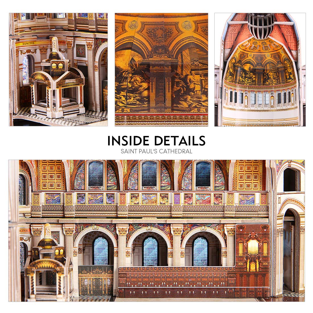 CubicFun 3D Puzzle - Large Saint Paul's Cathedral 3D Puzzles for Adults - Half-Opening Architecture, Enjoy Interior Views - Anniversary/Wedding/Souvenir/Birthday/Christmas/Teacher Gifts - 643 Pieces CubicFun