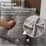 67”Curved Loveseat Sofa for Living Room, Deep Seat Love Seat Couch with 2 Throw Pillows, Modern Loveseat Adopt Teddy Fabric, Suitable Small Spaces The Cloud Loveseat, No Assembly Needed, Grey OmniLuxe