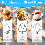 Vospeed 9 IN 1 Stand Mixer, 850W Tilt-Head Multifunctional Electric Mixer with 7.5 QT Stainless Steel Bowl, 1.5L Glass Jar, Meat Grinder, Hook, Whisk, Beater Dishwasher Safe (Blue) Vospeed