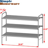Simple Houseware 3-Tier Shoe Rack Storage Organizer, Grey Simple Houseware