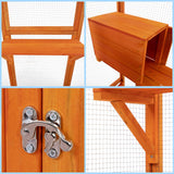 Catio Outdoor Cat Enclosure, Large Wood Cat Cage with Sunlight Top Panel, Perches, Sleeping Boxes, Wooden Cat Cage Condo Indoor Playpen, 62.6" L x 32.2" W x 70" H (Orange, Extra Large) GIYZOKNI