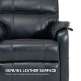 DYNOX 350 LBS Power Lift Recliner Chair for Elderly, Medium Size Dual Motor Lay Flat Infinite Positions Recliner with Heat & Massage (9188, Genuine Leather, Dark Blue) DYNOX