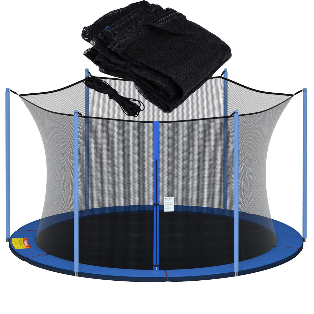 NONMON Trampoline Net Replacement for Straight 6 Pole, 12ft Trampoline Net Round Frame Safety Enclosure Net UV-Resistant Weather-Resistant Breathable Durable Net with Adjustable Straps(Net Only) NONMON