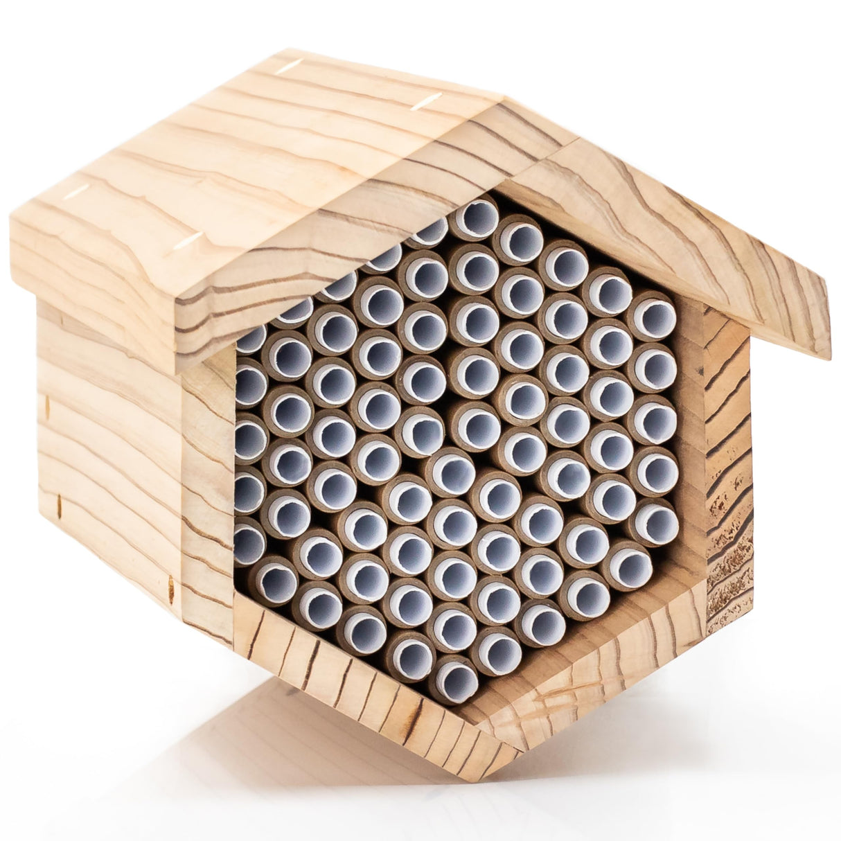 WHITEHORSE Premium Cedar Bee House - 6” Long Replaceable Tubes - Perfect for Mason Beekeeping - an Insect Hotel Built to Last - Support Bees While Pollinating Your Garden (Paper Tubes) WHITEHORSE