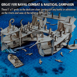 3D RPG Miniatures Ship Wood Laser Cut, 3-Level with 1" Grid Battle Terrain Map Perfect for D&D, Pathfinderor Other Tabletop Games CZYY