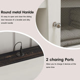 Halitaa Farmhouse Full Bed Frame with Storage, Full Size Bed Frame with 51" Tall Headboard & Charging Station,Wood Platform Bedframe with Led Lights & Storage Bench, No Box Spring Needed,White Halitaa