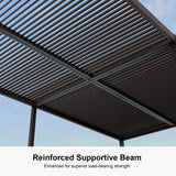 PURPLE LEAF 13' x 20' Louvered Pergola Outdoor Adjustable Louvre Shade Modern Patio Aluminum Pergola with Retractable Roof for Deck Backyard Garden Hardtop Gazebo PURPLE LEAF