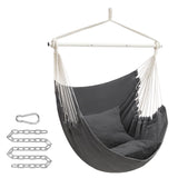 SONGMICS Hammock Chair, Load Capacity 500 lb, Hanging Chair with 2 Cushions, Large Hammock Swing with Chain and Pocket, for Indoor, Outdoor, Living Room, Bedroom, Slate Gray UGDC197G02 SONGMICS