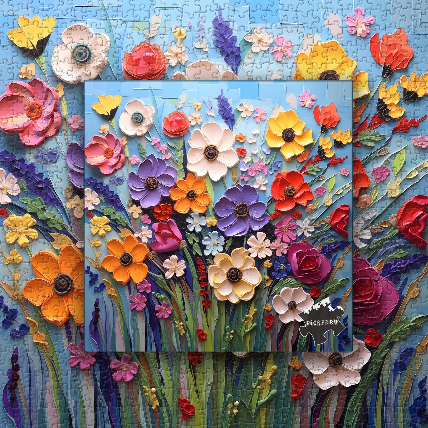 Colorful Flower Puzzles for Adults, Mosaic Plant Floral Puzzle Art, Spring Flower Garden Jigsaw Puzzles 1000 Pieces Painting