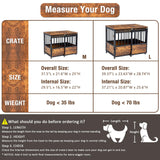 KOOPRO 32 Inch Dog Crate Furniture with Cushion for Large Medium Dogs, Wooden Heavy Duty Dog Kennel with Double Doors, Decorative Pet House Dog Cage Side End Table Indoor, Sliding Door Chew-Resistant KOOPRO