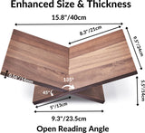 Honygebia Solid Wood Book Stands - Cross Frame Walnut Wooden Book Holder, Open Bookstand for Display and Reading, Suitable for Art, Bible, Cookbook, Easel, Magazine, Textbooks Honygebia