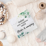 ANIANG Inspirational Wooden Box Sign, Motivational Desk Decor, Rustic Modern Farmhouse Decor, Today Only Happens Once Make It Amazing Wood Block Box Sign Plaque for Office Home Shelf Decor ANIANG