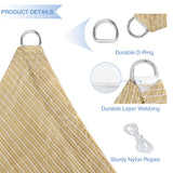 E&K Sunrise 14' x 16' Sun Shade Sail Rectangle Canopy Shade Cover UV Block for Patio Backyard Garden Outdoor (Beige) E&K