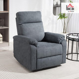 HOMCOM Swivel Rocker Recliner Chair, Wide Glider Rocking Single Sofa with Pocket Spring, Footrest, Modern Fabric Overstuffed Reclining Chair for Living Room, Bedroom, Quick Assembly, Gray HOMCOM