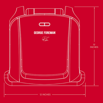 George Foreman 4-Serving Removable Plate Electric Grill and Panini Press, George Tough Non-Stick Coating, Drip Tray Catches Grease, Black