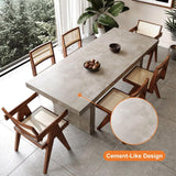 homary 70.9" Rectangle Dining Table for 4-6 People, Farmhouse Kitchen Table, Large Wood Dinning Room Table (Gray, 70.9" L x 31.5" W x 29.5" H) homary