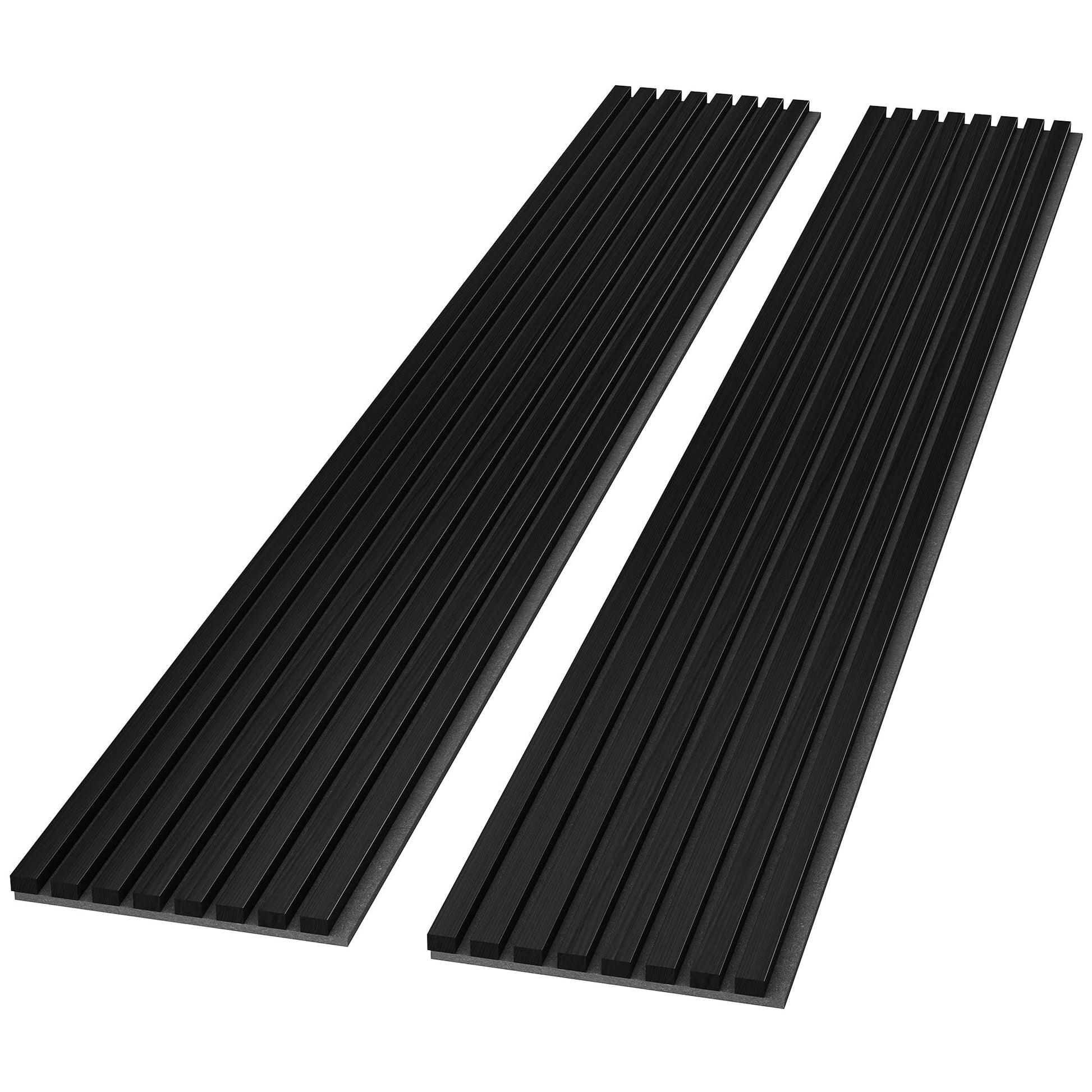 FurniFusion Acoustic Wood Wall Panels, 2 Pack 94.49” x 12.6” Soundproof Wall Panels, Wood Slat Wall Panels for Wall Decor (Black) - WoodArtSupply