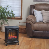 Comfort Zone Electric Fireplace Space Heater, Traditional Warm Stove Style, Realistic 3D Flame Effect, Adjustable Thermostat, & Overheat Protection, Ideal for Home, Bedroom, & Office, 1,500W, CZFP4 Comfort Zone