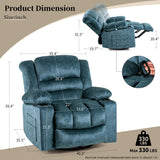 HOMYEDAMIC Recliner Chair Rocker Modern Ergonomic Lounge 360 Degree Swivel Single Sofa Seat Living Room Lounge Recliners (360 Swivel, Blue Green-A - Flannel) HOMYEDAMIC