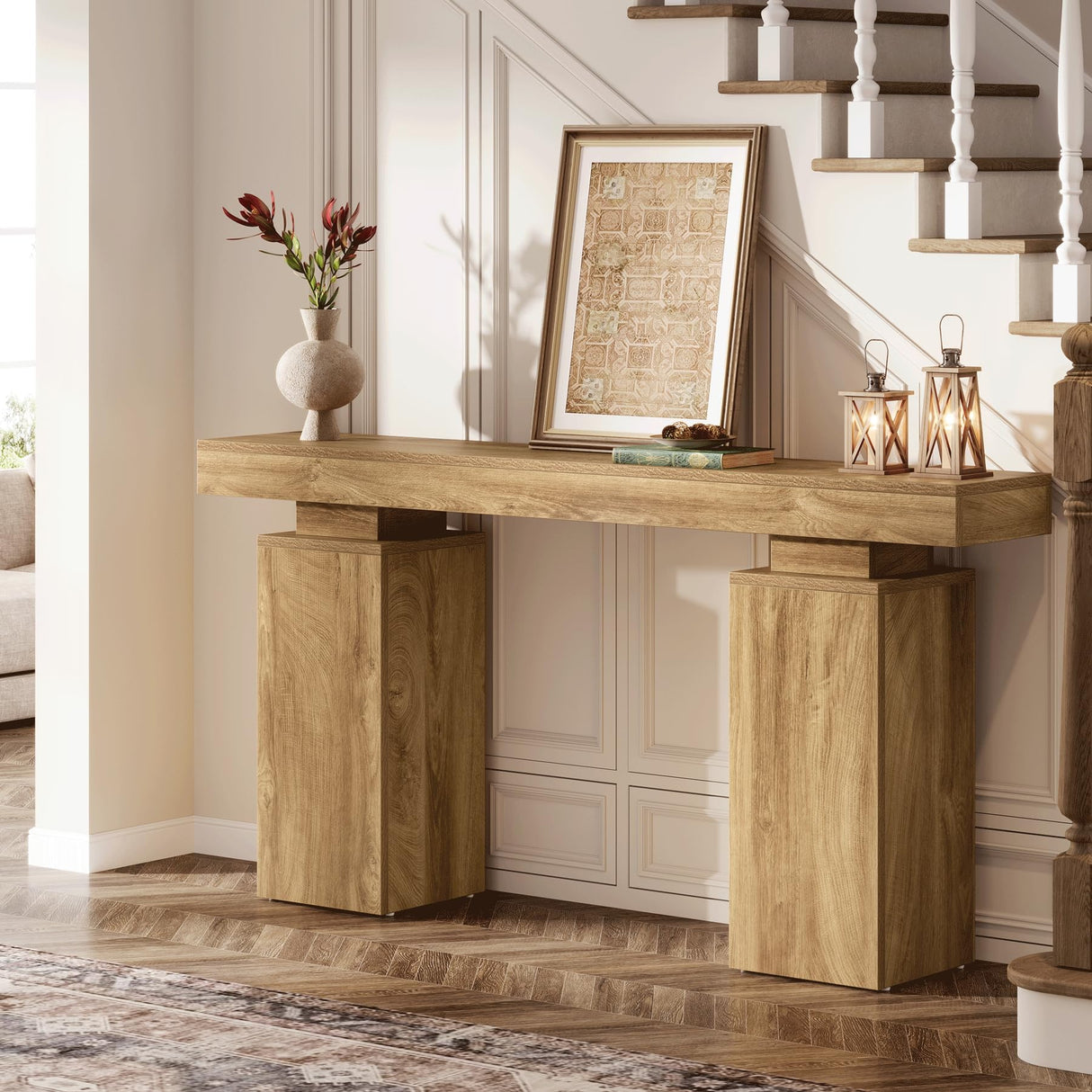 Tribesigns 63-Inch Long Console Table, Farmhouse Entryway Table Behind Couch, Wooden Foyer Stand Entry Station, Modern Hallway Accent Furniture for Living Room Decor, Entrance Tribesigns