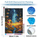 Ycydilirab Enchanted Glow Forest Diamond Painting for Adults-Diamond Art for Adult Beginners,Mushroom Gem Painting Crafts for Adults Home Wall Decor,DIY 5D Gem Art Perfect for Relaxation 12x16inch Ycydilirab