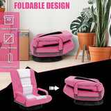 ACIPENSER Swivel Gaming Chair Multipurpose Floor Gaming Chair for Playing Video Games, TV, Reading w/Armrest Lumbar Support & 6 Adjustable Postion Backrest for Adults & Kids,Pink ACIPENSER