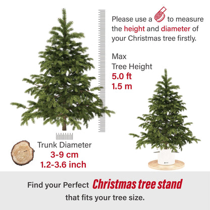 Christmas Tree Stand Base Mini Christmas Tree Holder Xmas Tree Stand Base for 5ft Tabletop Modern Christmas Small Tree Xmas Tree Decoration (Moonlight,White)