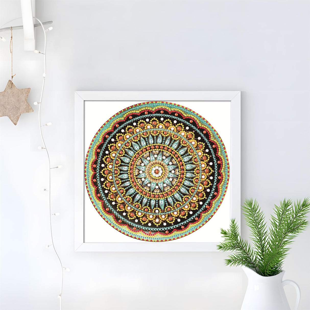 Hibah Diamond Painting DIY 5D Special Shape Rhinestone, Mandala Flower, Partial Diamond Crystal Diamond Painting Mandala Set Hibah