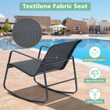 Ainfox 3 Piece Patio Furniture Set, All Weather Textile Outdoor Conversation Set with Rocking Bistro Chairs and Table, Small Patio Bistro Set for Backyard, Lawn, Garden, Poolside (Black) Ainfox